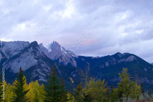 Scenic landscape of Highway 16 of Jasper National Park in Alberta, Canada, North America