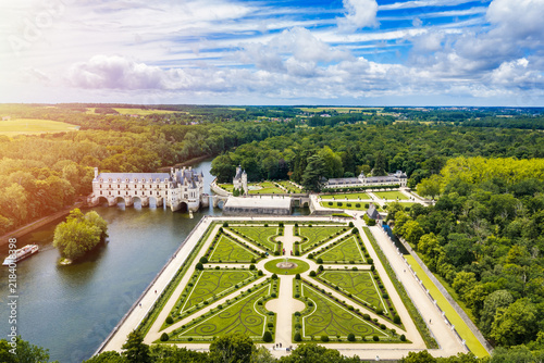 Château de Chenonceau, located in the Indre‑et‑Loire department of the Centre‑Val de Loire region in France, is a Renaissance riverside castle spanning the Cher River and known for its arches.