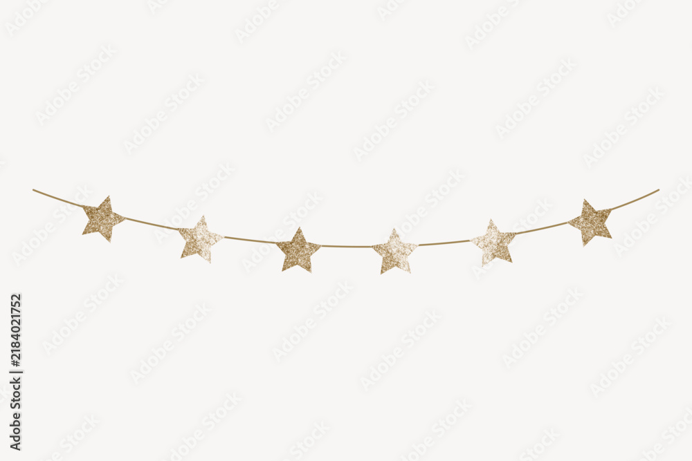 Obraz premium Gold stars party flag, decoration vector