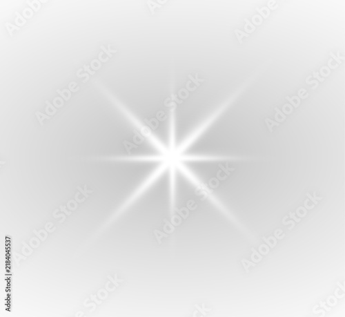 Cuadro en lienzo 透過背景の白い光のフレアと星の輝き。キラキラしたスパークルエフェクト PNG