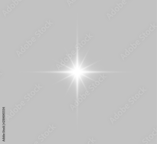 Obraz na płótnie 透明背景の光る星のフレアエフェクト PNG.
