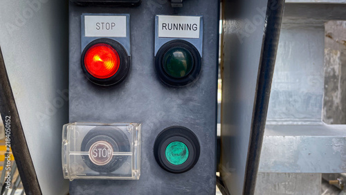 Konstfotografi Local control switch used to operate and control machinery within an industrial plant