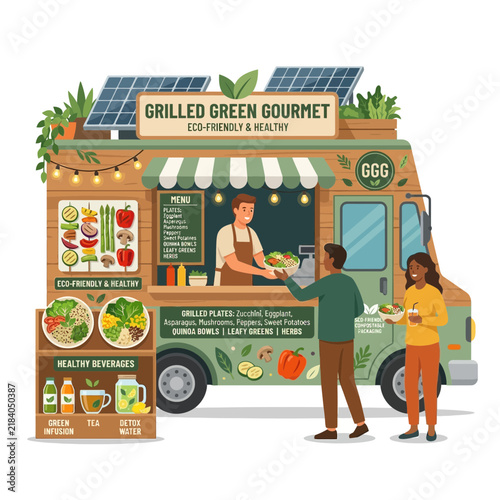 Healthy Food Truck: Eco-Friendly Vegan Meals & Solar Power