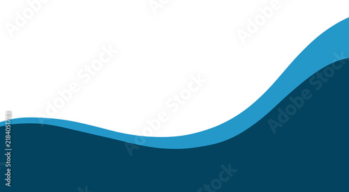 Modern Blue Curve Wave Design Element on White Background for Banner