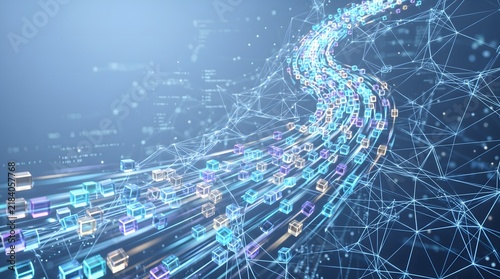 Abstract 3D Data Swarming Network Mesh