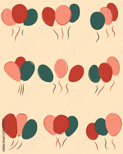 colorful hand drawn balloons collection for celebrations