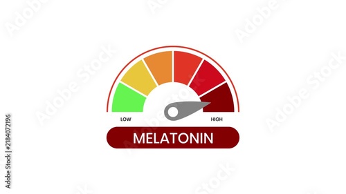 Melatonin levels indicator flat animation isolated on white backgorund