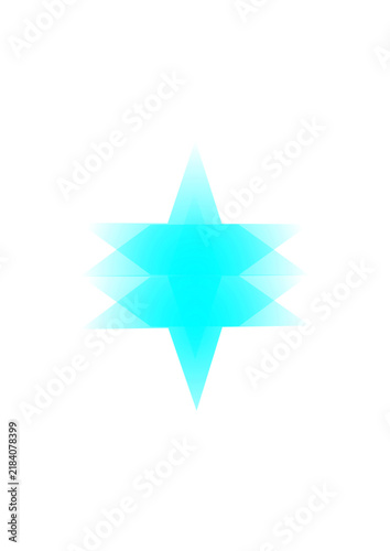 abstract eight-pointed star in soft blue tones