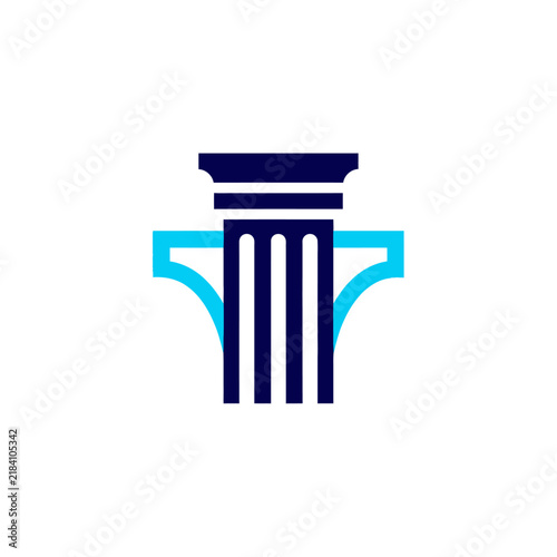 Modern Law Pillar Symbol Graphic Design Icon