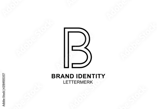 Modern Letter B Logo Design With Brand Identity Text
