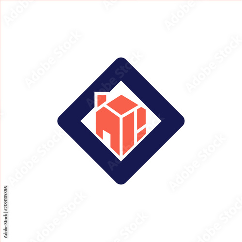 Modern Minimalist Geometric House Logo Icon Design