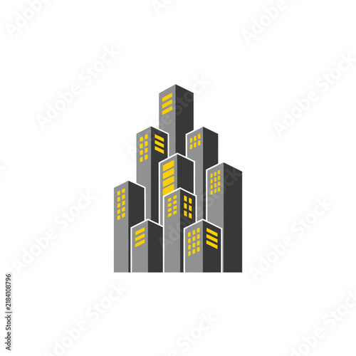 Modern Cityscape Skyline Abstract Graphic Representation