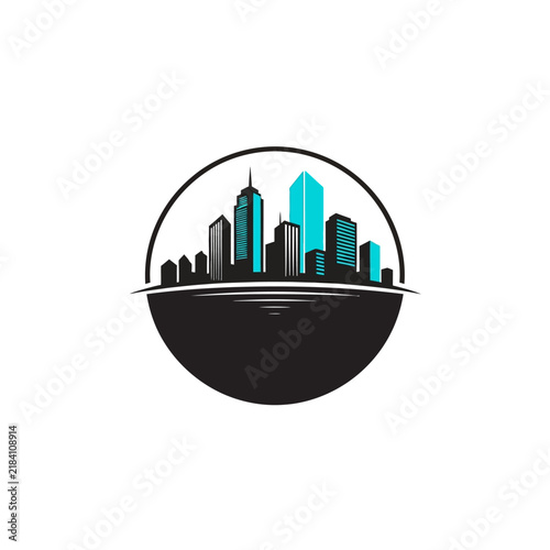 Modern Cityscape Silhouette Emblem For Business And Corporate Branding