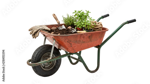 wheelbarrow isolated on white background png