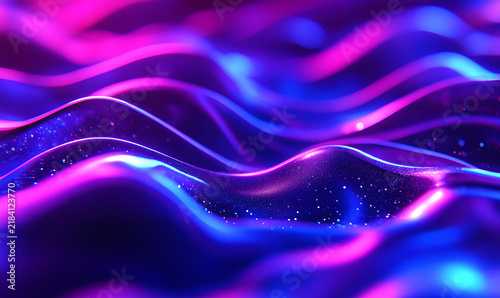Abstract pink and blue liquid wave background. 