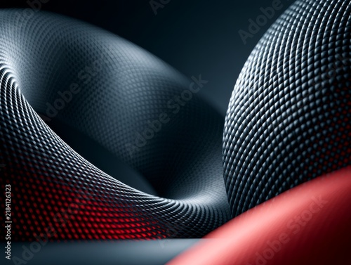3d rendered abstract shapes with metallic texture, shot in cinematic wide angle, sharp focus with shallow depth of field, designed for social media content