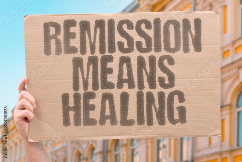 Cuadro en lienzo "Remission means healing" Leukemia remission indicates the cancer is no longer detectable in the body