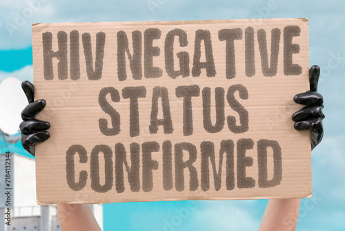 Cuadro en lienzo "Hiv negative status confirmed" Regular testing continues to verify ongoing uninfected status preservation
