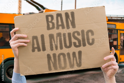 Фотография "Ban AI Music Now" Call for immediate restriction on machine-generated music