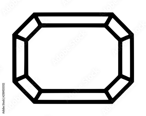 Fotografie Elegant minimalist vector icon of a faceted octagonal tray with bold double outl