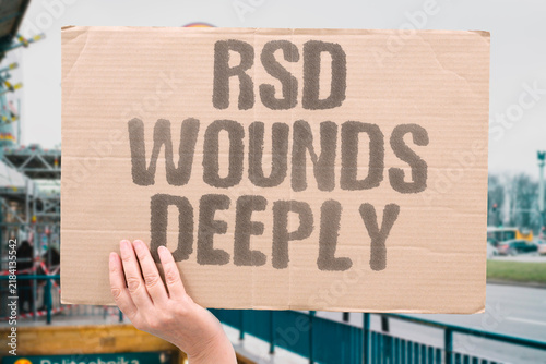 Cuadro en lienzo "RSD wounds deeply" Rejection sensitivity dysphoria creates disproportionate emotional pain from perceived criticism