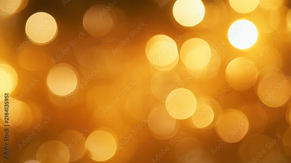 Fototapeta premium Ochre glow: blurred golden lights on a luminous yellow backdrop