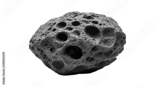 Fotografía Porous volcanic rock isolated on white background