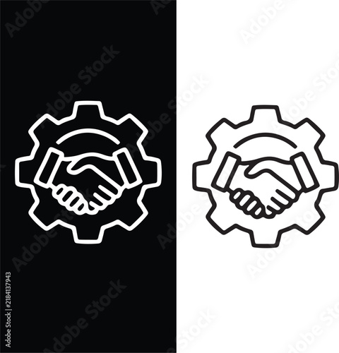 Contract Web Icons Set in Linear Style, Agreement, Signature and Legal Document Symbols, Editable Vector
