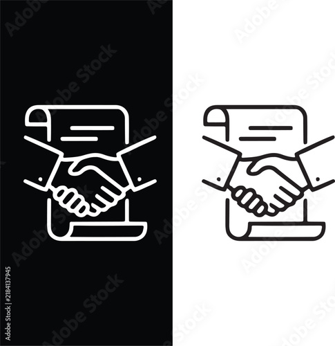Contract Web Icon Set in Linear Style