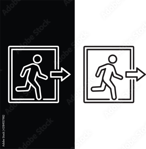Login and Logout Icons Set, Sign In Sign Out and Open Close Door Symbols, Editable Line Vector