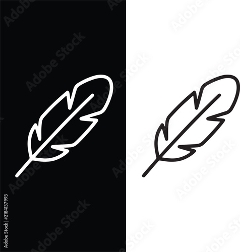 Bird Feather Icons Set, Decorative Feather Collection in Flat Vector Style, Nature Symbols