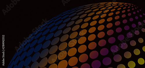 Abstract Colorful Halftone Dot Sphere Digital Technology Background