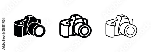 Plakat Digital SLR camera icon set with angled view