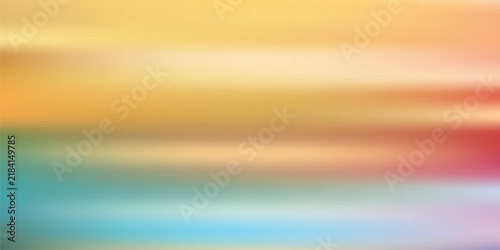 Multicolored horizontal gradient background, with soft transitions, of yellow, orange, red, teal, and, light blue colors, in a smooth blend