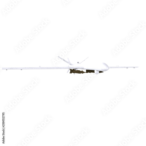 Model of an unmanned aerial vehicle isolated on transparent background