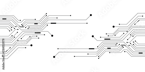 Abstract technology background with circuit board lines, digital design, electronic computer hardware, communication concept