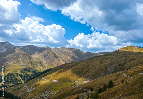 French Alps - Col d’Allos towards Val d’Allos, mountain road