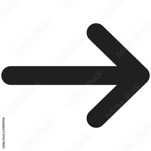 Plakat w ramie Black right arrow symbol, minimalist navigation pointer and next button icon vector 