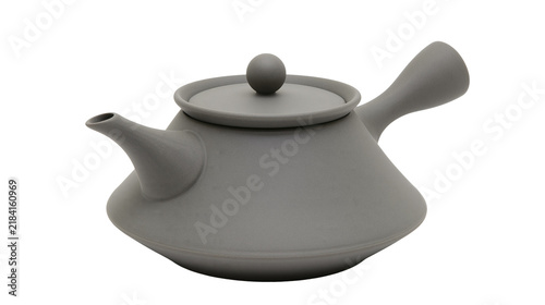 Foto Isolated modern grey ceramic teapot with lid, spout, and handle, designed for minimalist tea service