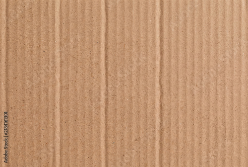 Recycled kraft corrugated cardboard texture background full frame