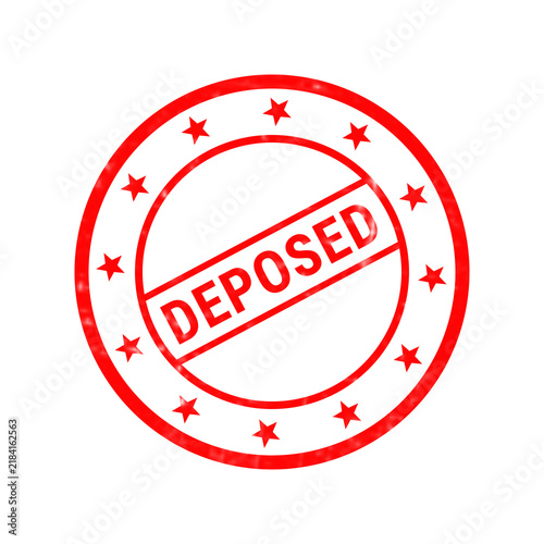 Принти на полотні Deposed red rubber stamp on white background, grunge circular ink stamp with sta