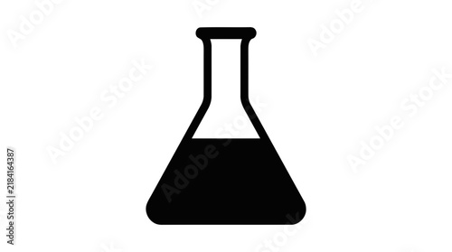 Vector illustration of erlenmeyer flask icon, laboratory glassware symbol on a transparent background