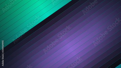 Abstract 3D Vertical Ribbed Louvers Background with 3D Rounded Louver Ribs in Aurora Emerald & Cyan - Modern Vertical Column Structure 3D Vector Graphic