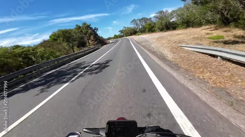 Motorcycle road riding pov