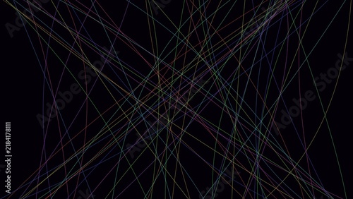 Canvastavla Abstract background, with intersecting thin, colorful lines creating, a geometri
