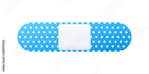 Fotografie Light blue polka dot adhesive bandage