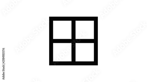 Vector illustration of four pane window icon on a transparent background