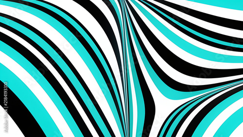 Obraz na płótnie Abstract colorful wavy stripes, a visual illusion creating a dynamic and mesmerizing pattern