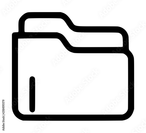 Obraz na plátne Minimalist black and white folder icon, hand-drawn vector illustration represent