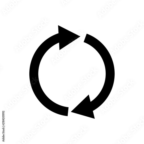 Data Sync Arrows Black and White Vector Icon